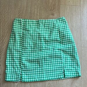 Green Gingham Skirt